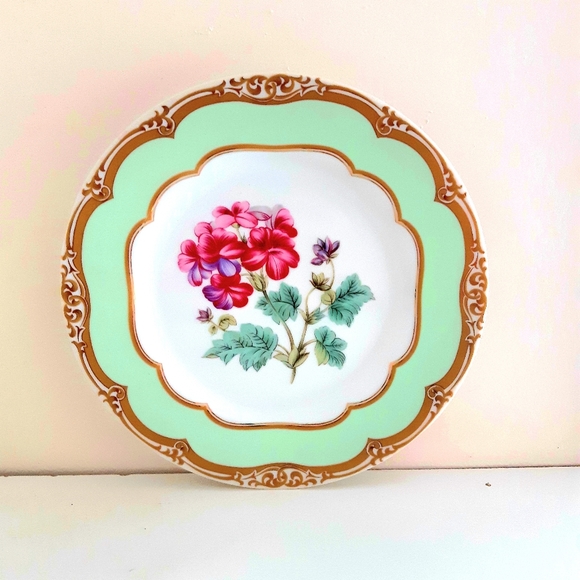 Andrea By Sadek French porcelain dessert set 4 Plates Winterthur Adaptation - Picture 4 of 6